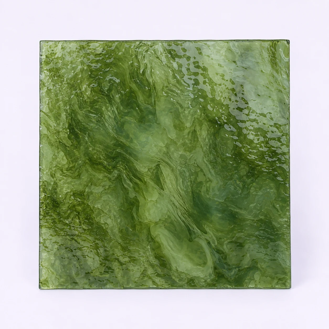 Moss green textured glass